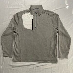 RLX Ralph Lauren Gray Pullover Mens L Golf 1/4 Quarter Zip Jersey Performance